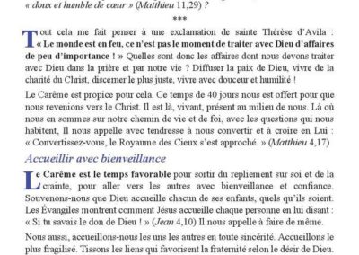 article lettre carême Mgr d'Ornellas