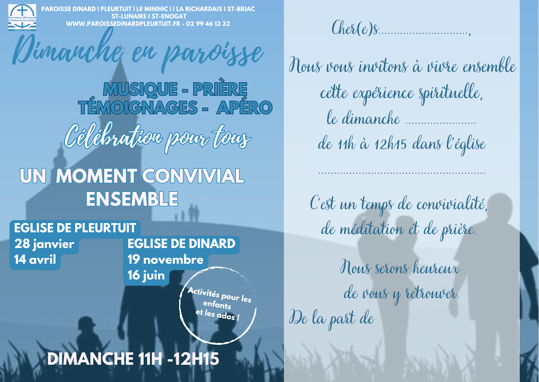 carte d'invitation DEP paroisse Dinard-Pleurtuit recto