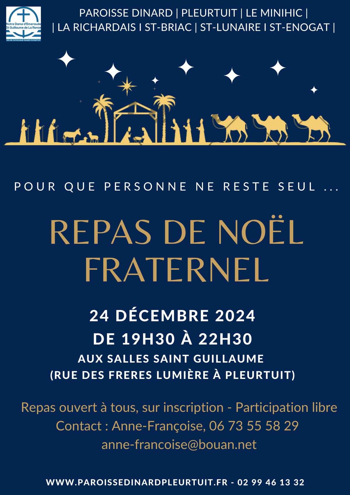 Repas de Noël fraternel 2024 paroisse Dinard-Pleurtuit