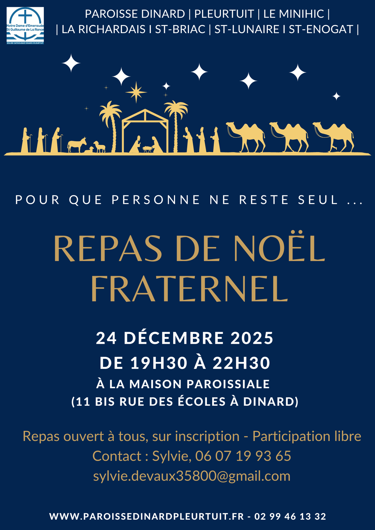 Repas de Noël fraternel 2025 paroisse Dinard-Pleurtuit