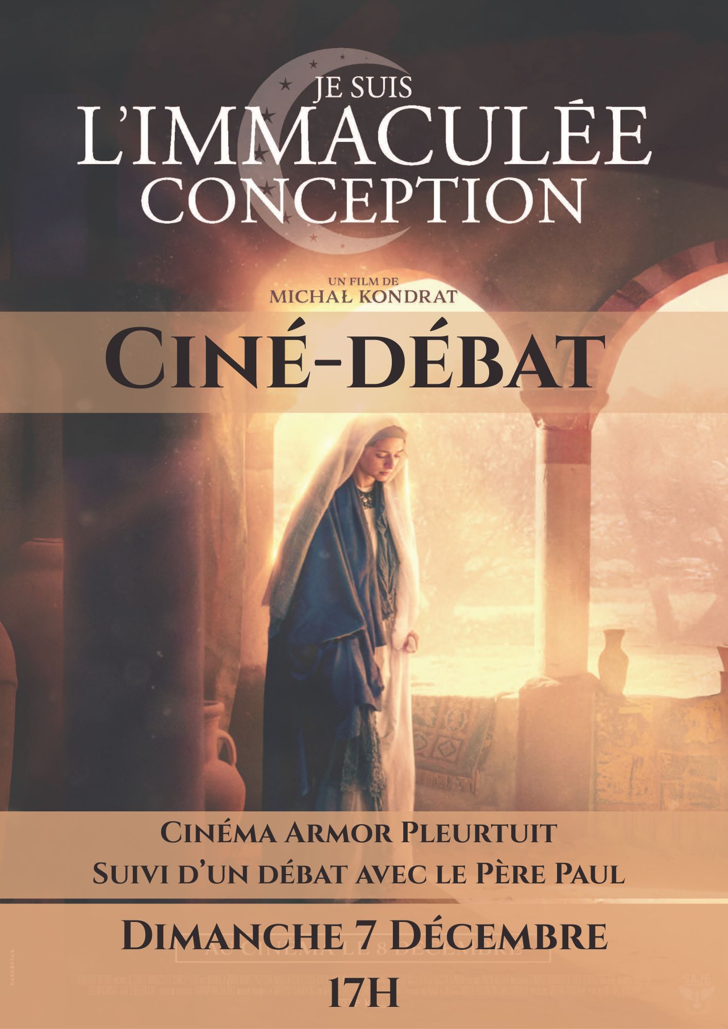 Invitation Ciné débat "Je suis l'immaculée concéption" Cinéma Armor Pleurtuit 7 décembre
