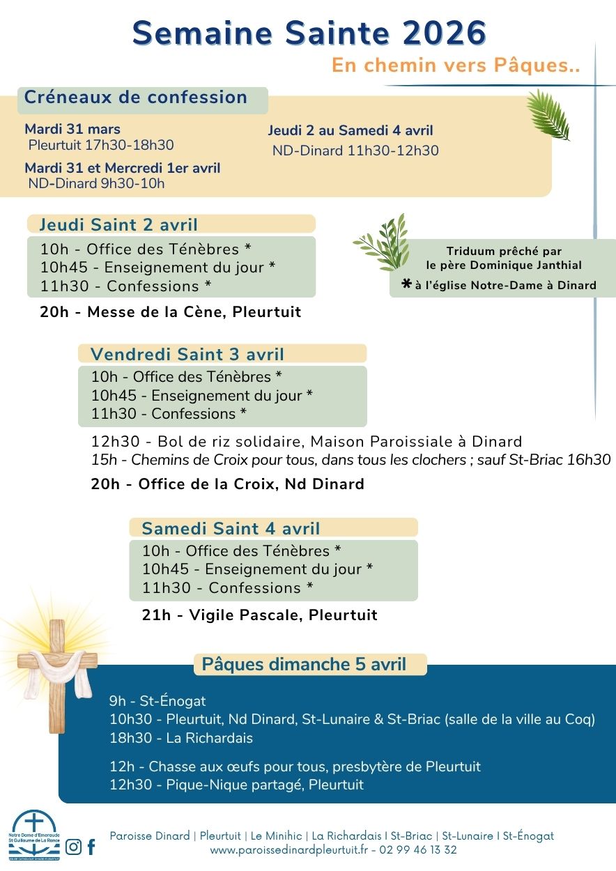 Horaires Semaine Sainte