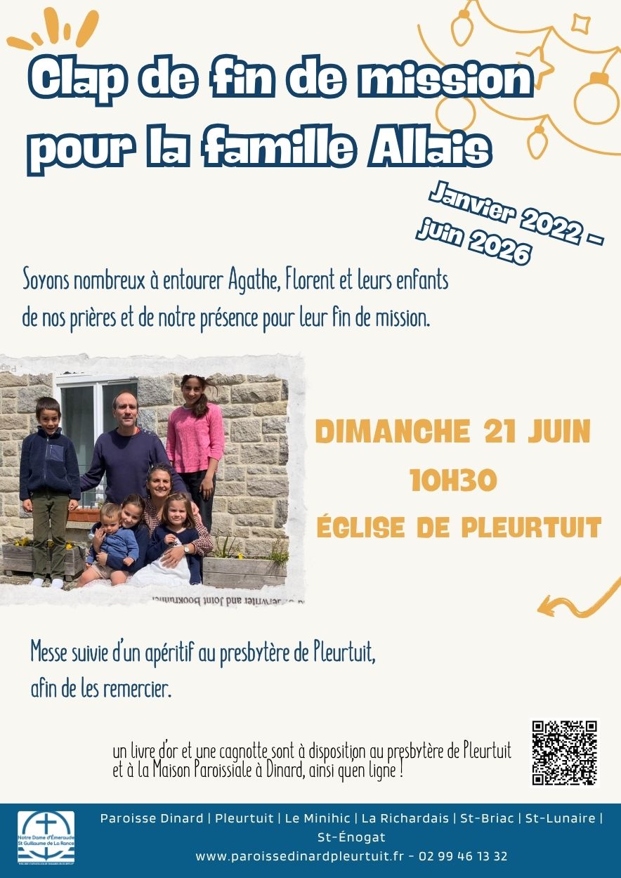 Départ famille mission 2026 - paroisse dinard-pleurtuit Départ famille mission 2026 - paroisse dinard-pleurtuit