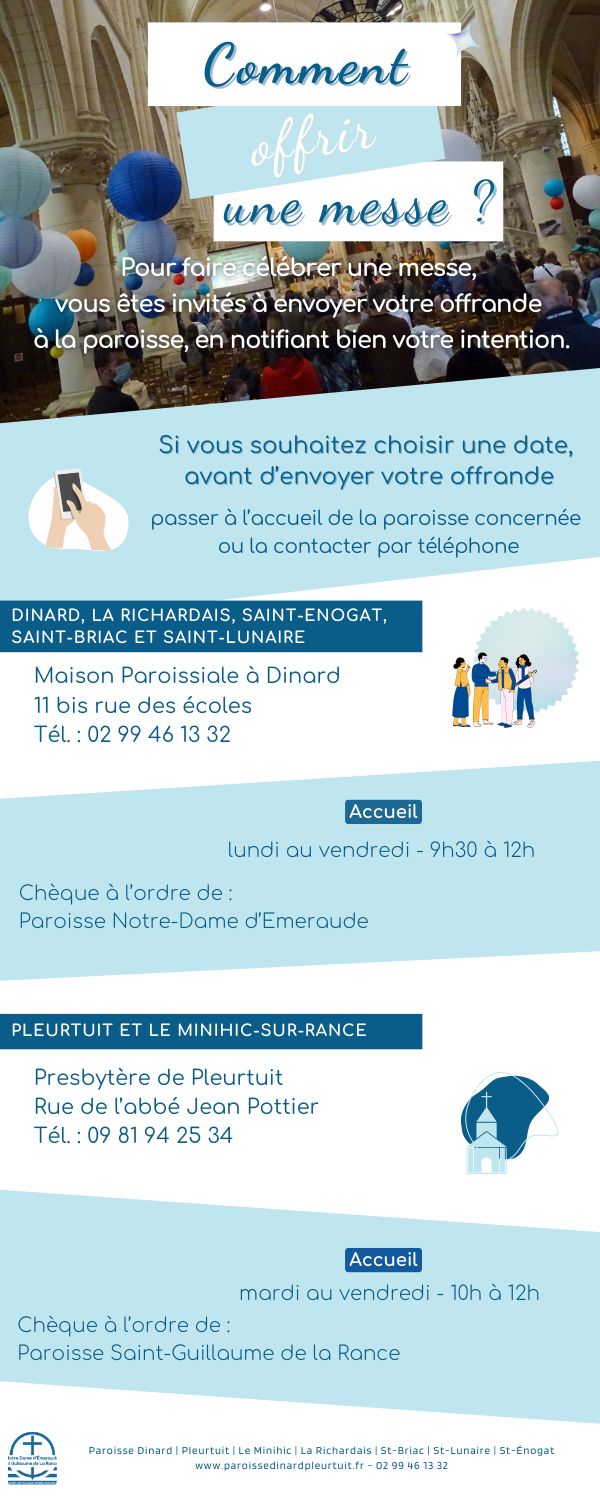 Comment offrir une messe - Paroisse Dinard-Pleurtuit Comment offrir une messe - Paroisse Dinard-Pleurtuit
